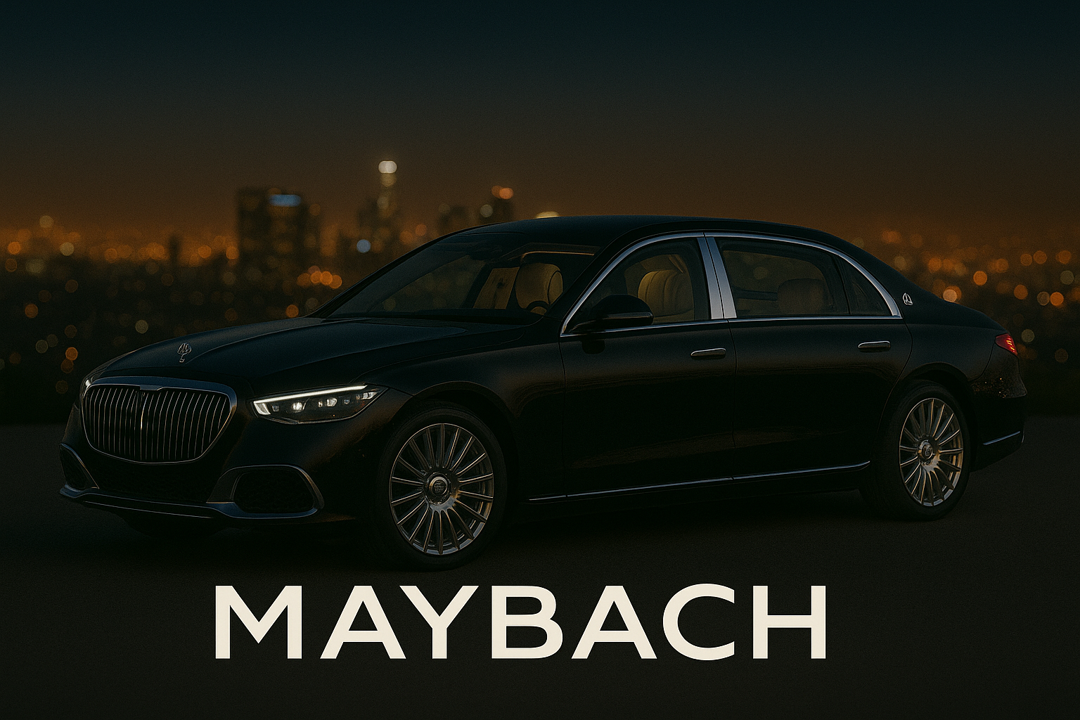 Cityscape with Car Silhouette